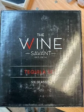 The Wine Savant Tequila Set 6 Glasses, Tequila Decanter Set