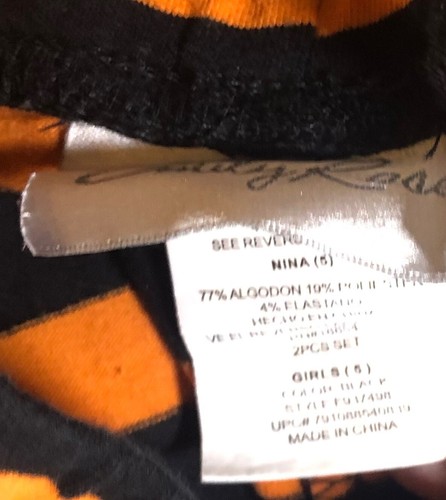 Emily Rose Halloween Girls Cat Pumpkin Black Orange Striped Leggings Witch Sz 5 - Picture 7 of 7