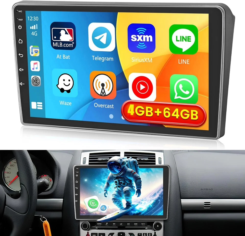 Für Peugeot 407 2004-2008 Android 15 Carplay Autoradio GPS NAVI WIFI KAM 4+64G - Bild 4 von 4