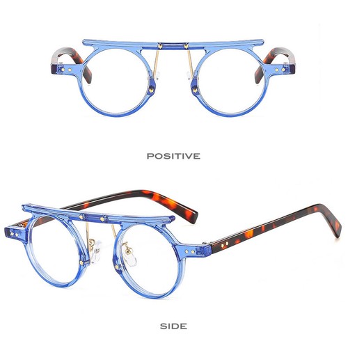 Photochromic Myopia Nearsighted Glasses Unisex Round Punk Personality Sunglasses - Picture 9 of 23