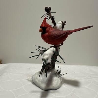 Danbury Mint - Winter's Jewel - Red Cardinal In Snow Figure - by Bob Guge