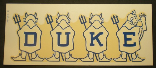 Vintage DUKE University Wasser Aufkleber Sticker. Lot If 6