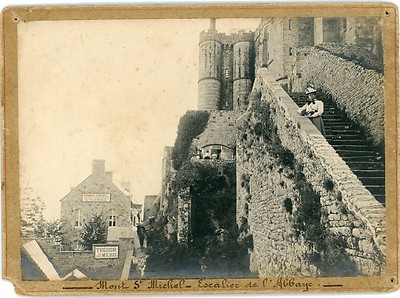 PHOTO photograph, the MONT St MICHEL abbey staircase