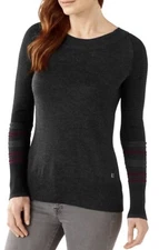 SMARTWOOL Women's LightweightStripe Crew Sweater Small Or Medium