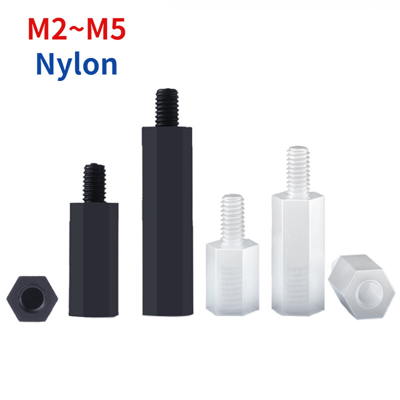 Nylon MaleFemale Hex Column Standoff Support Spacer Pillar Screws M2