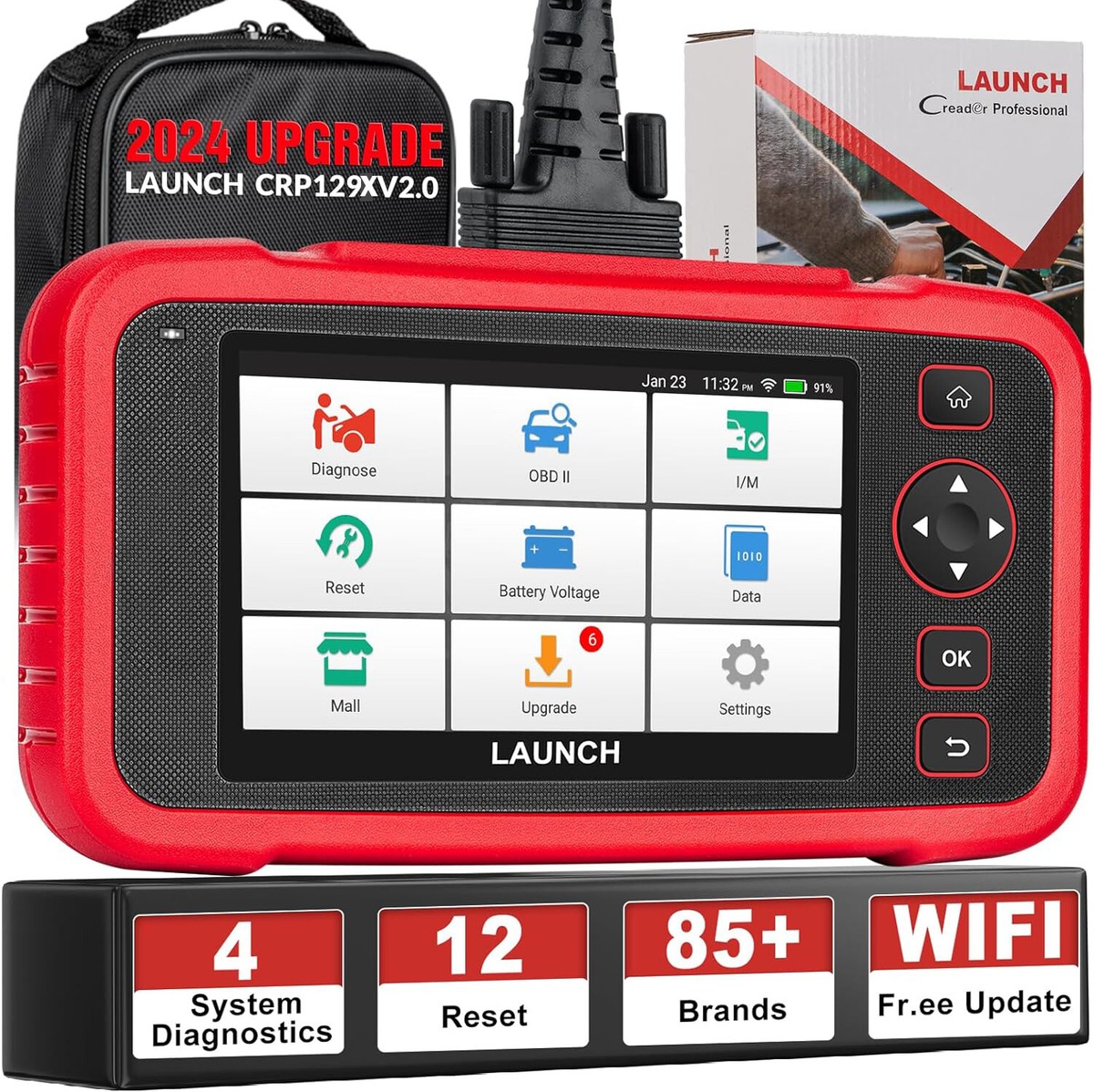 2025 Launch CRP129X V2.0 OBD2 Scanner Engine SRS ABS SAS TPMS