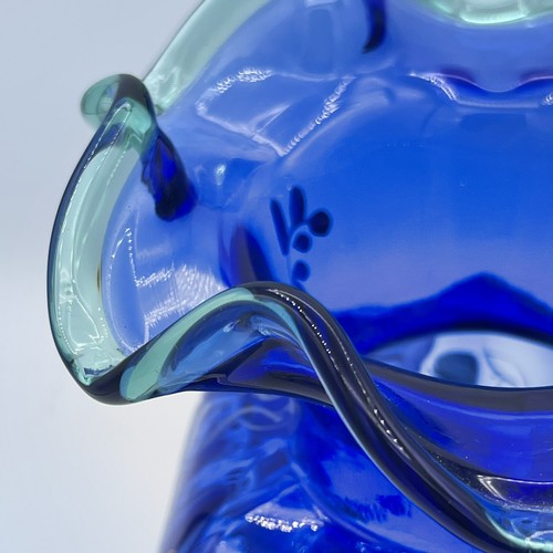 Vaso Fenton dipinto e firmato a mano dall'artista blu cobalto 75° anniversario - Foto 7 di 7
