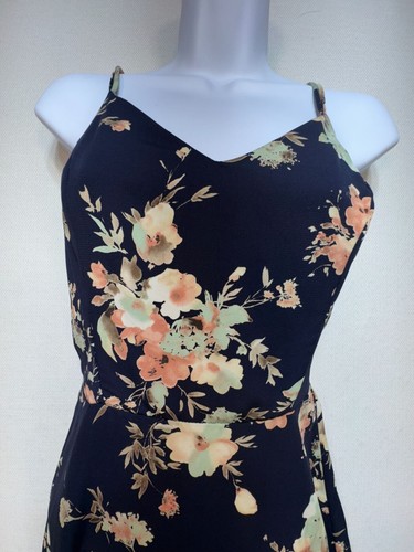 Soprano Womens Y2 Fairy Floral Maxi Dress Size S Navy Floral Strappy Beach - Picture 2 of 13