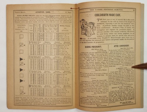 4 vintage drug ad Almanacs:1902 & 1903 HOSTETTER'S +1905 & 1935 LADIES BIRTHDAY - 第 12/14 張圖片
