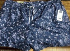 Goodfellow Swim Trunks Mens XXL Purple Tropical Design W/Pockets Drawstring Pics
