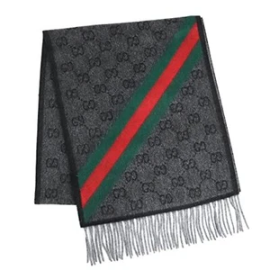 GUCCI étole laine motif GG gris 570603 3G200 1466