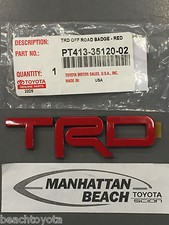 Tacoma Tundra 4runner Trd Red Painted Metal Emblem Oem New Pt413-35120-02