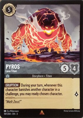 187/204 PYROS LAVA TITAN INTO THE INKLANDS RARE DISNEY LORCANA CARD