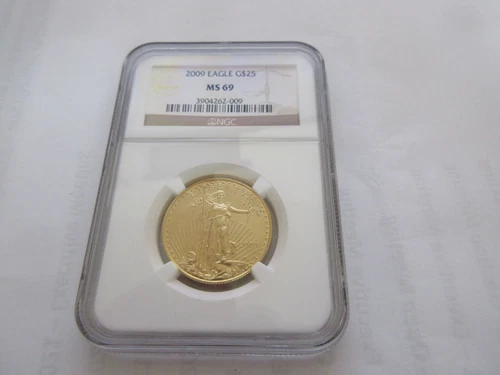 2009 Gold Eagle , $25 , NGC , MS 69  Gold Half Ounce
