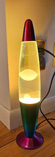 Vintage Lava Lamp Light Bullet 16" Green Red Clear Liquid Yellow Lava