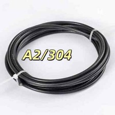 Stainless Steel 7x7 Wire Rope Cable Dia 1mm-6mm Black PVC Plastic Coated A2/304