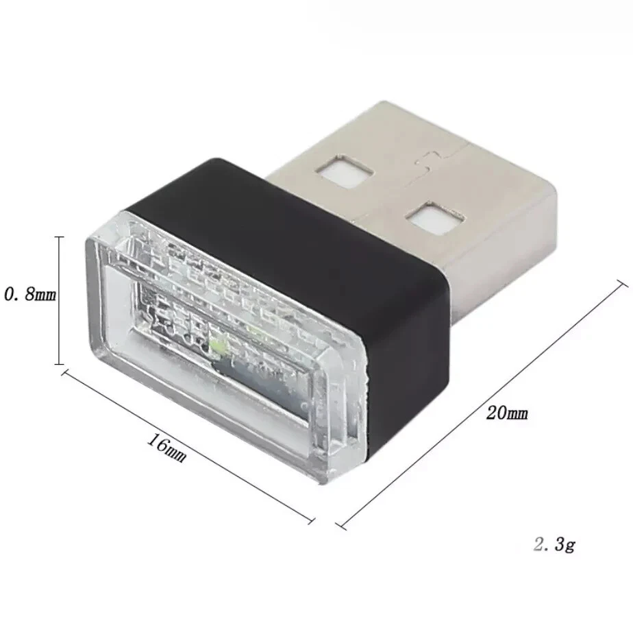 Mini USB Coche Atmósfera Luces LED Encendedor Luces Decorativas Lámpara Foto 4 de 4