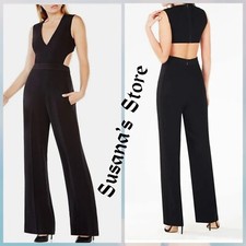 NWT BCBG MAXAZRIA SIXE XS BLACK MALGOSIA CUT OUT JUMPSUIT LMQ9D063