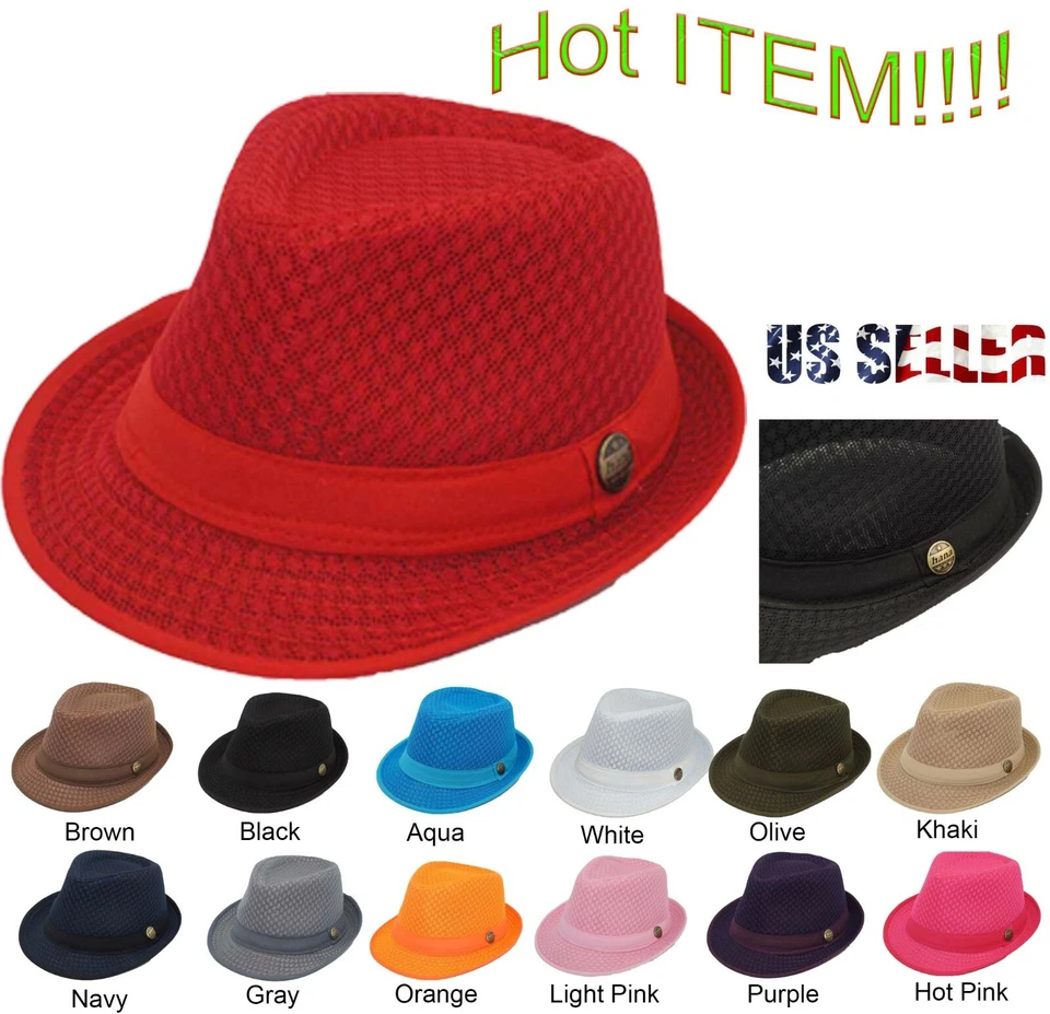 Sombrero Fedora de Malla Ligero Suave Fresco Verano Clásico Trilby MALLA FRESCA Foto 2 de 4