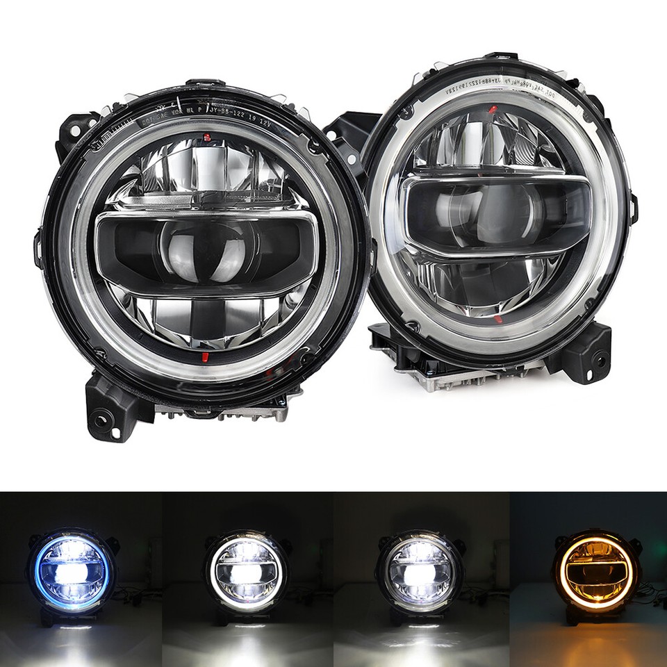9 inch LED Headlight Hi/Lo DRL With Yellow Turn for Jeep Warangler JL