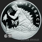 Tesseract - 1 oz .999 FINE SILVER SHIELD PROOF ROUND MICROMINTAGE Godzilla