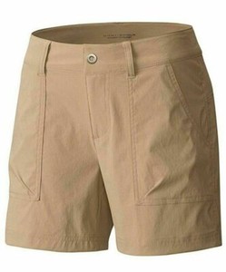 Nwt 45 Columbia Women S Kestrel Trail Omni Shield Active Stretch Shorts Khaki Ebay