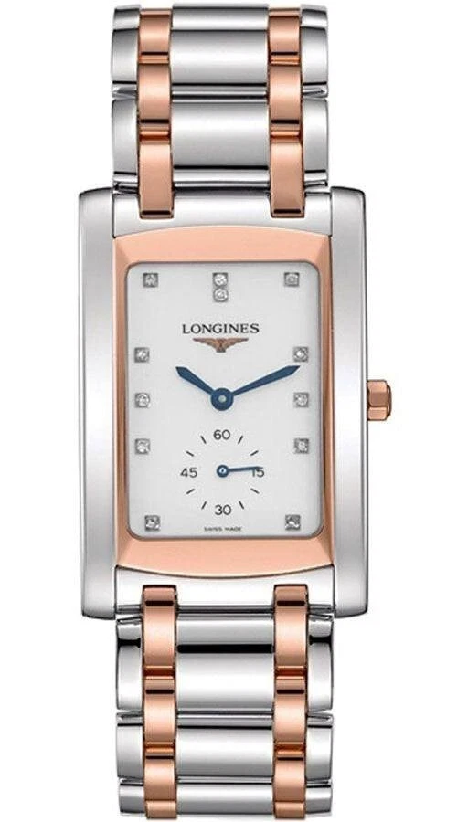 Longines Dolcevita 27mm White Pearl Dial 18k Rose Gold & Steel Men's Watch