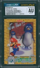Charles Martinet Signed Lenticular Card Super Mario 64 Autograph CGC x JSA SLAB