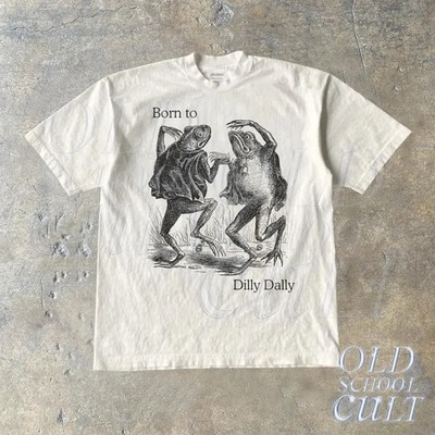 Born To Dilly Dally Frog Vintage Retro Comfort Tee Humor