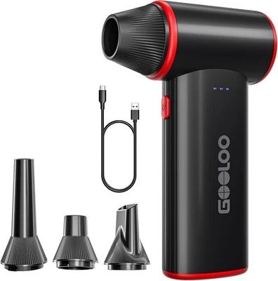 GOOLOO F3 Compressed Air Duster, 3-Speed Adjustable Air Blower for Cleaning