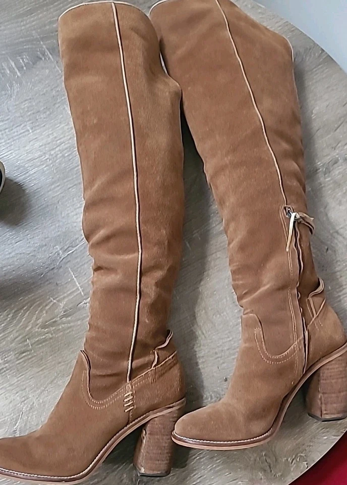 Dolce Vita Women Heels Block Western Suede Leather Over The Knee High Boots 7.5 - Image 4 of 4