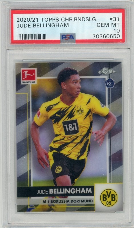 2020 Topps Chrome Bundesliga Jude Bellingham RC Rookie #31 Dortmund PSA 10 !