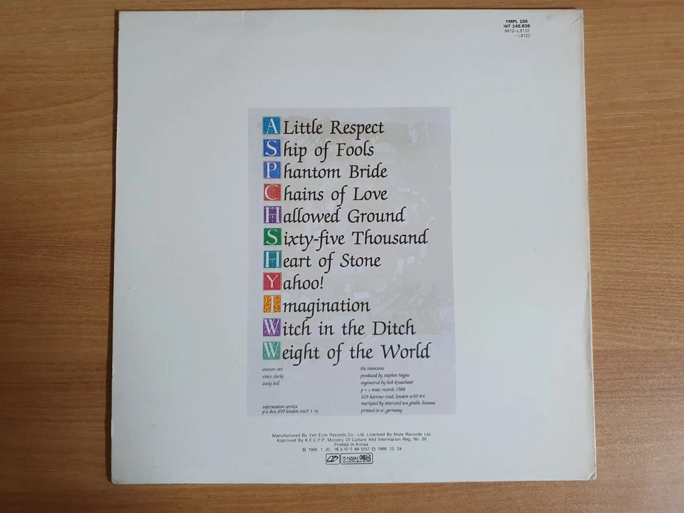 Erasure – The Innocents 1989 Korea Vinyl LP Insert - Image 3 of 4