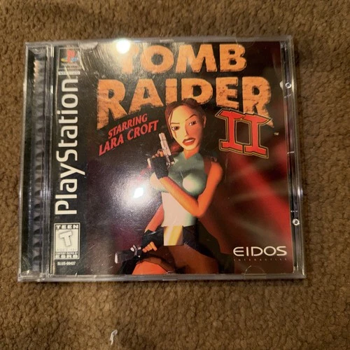 Tomb Raider II /2  (Sony PlayStation 1, 1997) PS1 Black Label Complete CIB