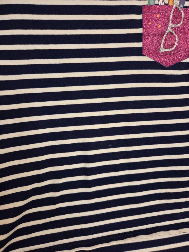 GYMBOREE GIRL'S STRIPPED BLUE T SHIRT TOP SIZE LARGE 10 12 - Image 3 of 4