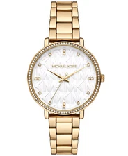 Michael Kors Women's Pyper Three-Hand Gold Tone Watch 38mm MK4666 NEW W GIFT BOX