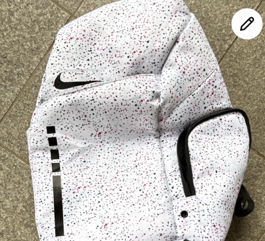 Nike Speckled White Black Red Men's Backpack Adjustable Strap Zip Sports