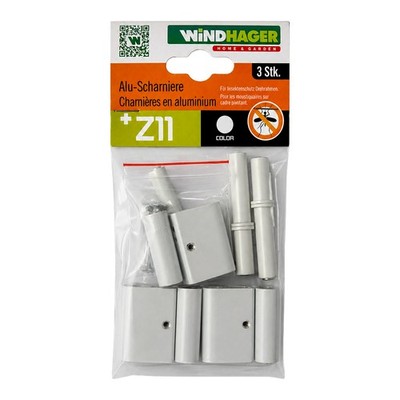 Windhager Alu-Scharniere Z11 03554 weiß   stufenlos, 3er Tür/Fenster