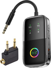 2-In-1 Bluetooth 5.2 Transmitter Receiver for Tv/Airplane/Gym/Planes/Boat, Dual