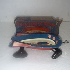 Vintage 1930s Wyandotte Toys Pressed Steel Litho Space Strat-O-Wagon Box - USA