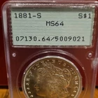 1881 Morgan Dollar PCGS MS64 San Francisco $1 Silver Uncirculated