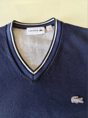 Pull LACOSTE homme Taille 3 (M) Bleu marine - Photo 1/4