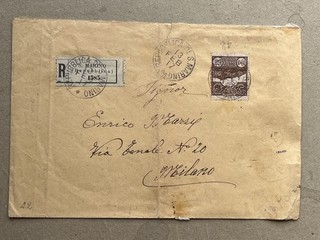A) Envelope San Marino recommended 65 cent 13.2.1917
