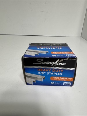 Swingline Heavy Duty Staples: 3/8 inch leg / 5,000 per box (Silver)
