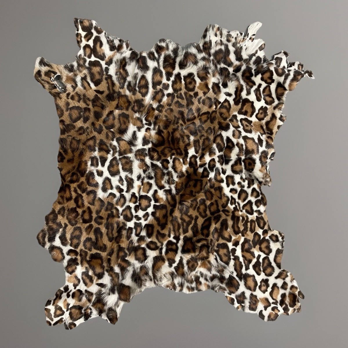Authentic Hair On Hide Small Leopard Print Dyed Med Length SOFT