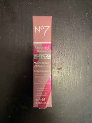 No7 Restore & Renew Multi-Action Serum 15ml/0.5fl.oz. New In Box