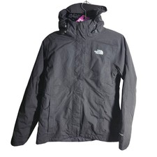 The North Face Womens HyVent Jacket Black Hooded Full Zip Outdoor Size M