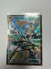 tua tagovailoa auto Autograph ✍️ Go Fins Donruss Power Plus Holo Holographic