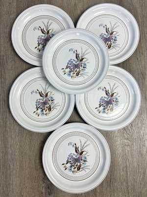 Vintage Lorraine Pattern By Denby Luncheon Salad Plates 9'' Set Of 6 England