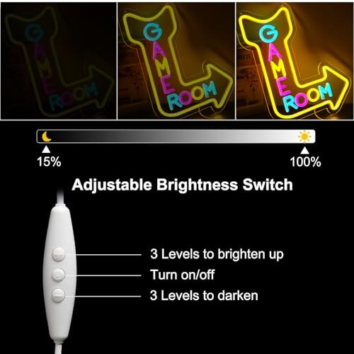 Game Room Neon Signs for Wall Decor，Led Neon Light for Man Cave, Gamer Party 